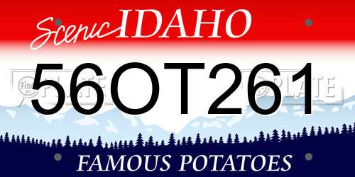 56OT261 Idaho License Plate