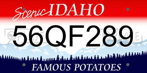 56QF289 Idaho License Plate