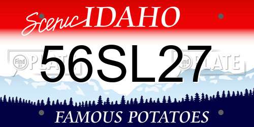 56SL27 Idaho License Plate