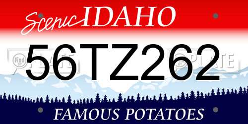 56TZ262 Idaho License Plate