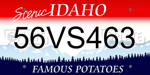 56VS463 Idaho License Plate