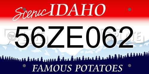 56ZE062 Idaho License Plate