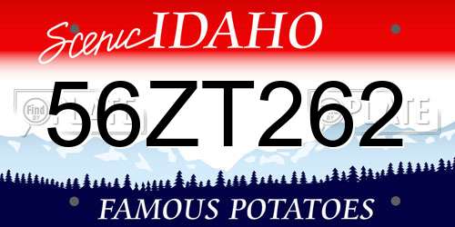 56ZT262 Idaho License Plate