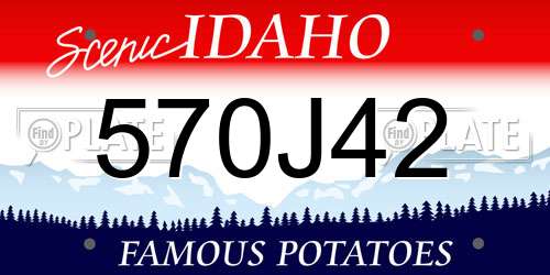 570J42 Idaho License Plate