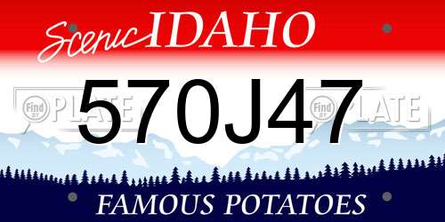 570J47 Idaho License Plate