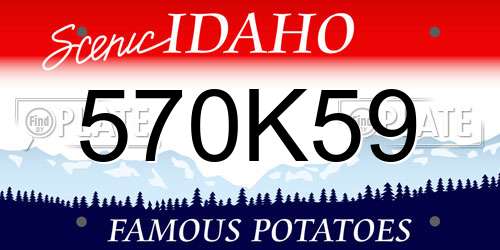 570K59 Idaho License Plate