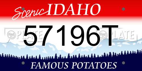 57196T Idaho License Plate