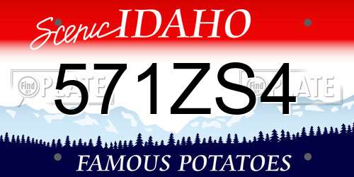 571ZS4 Idaho License Plate