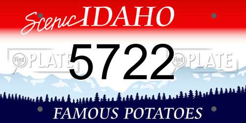 5722 Idaho License Plate