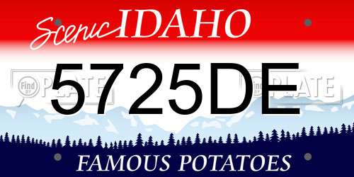 5725DE Idaho License Plate