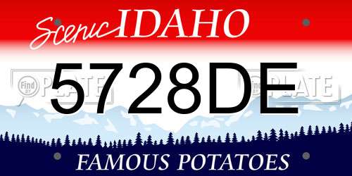 5728DE Idaho License Plate