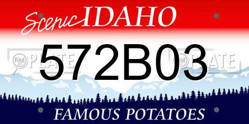 572B03 Idaho License Plate