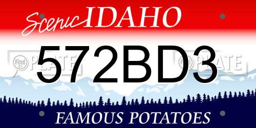 572BD3 Idaho License Plate