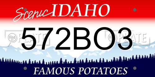 572BO3 Idaho License Plate