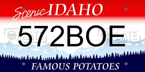 572BOE Idaho License Plate