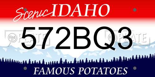 572BQ3 Idaho License Plate