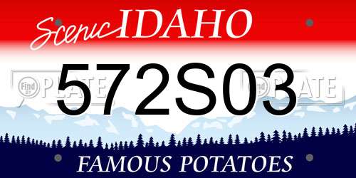 572S03 Idaho License Plate
