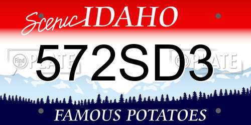 572SD3 Idaho License Plate