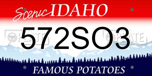 572SO3 Idaho License Plate