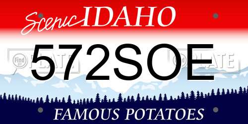 572SOE Idaho License Plate