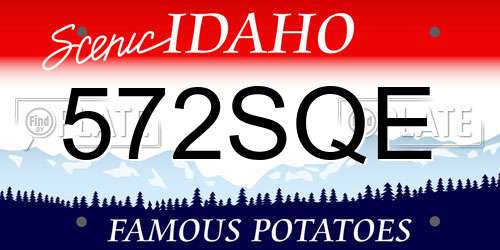572SQE Idaho License Plate