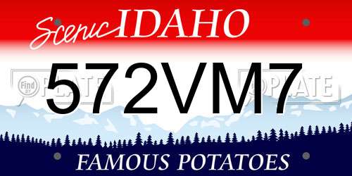 572VM7 Idaho License Plate