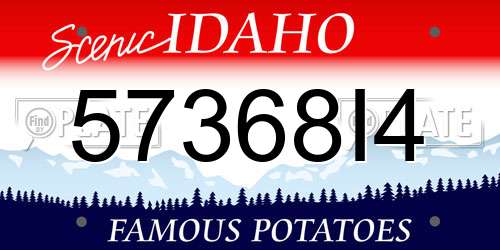 57368I4 Idaho License Plate