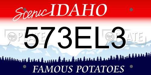 573EL3 Idaho License Plate
