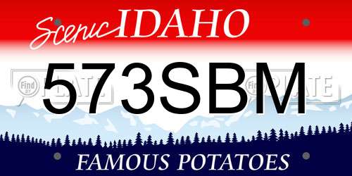 573SBM Idaho License Plate