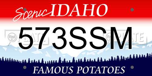573SSM Idaho License Plate