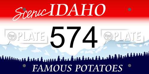 574 Idaho License Plate