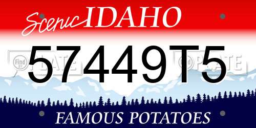 57449T5 Idaho License Plate