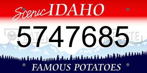 5747685 Idaho License Plate
