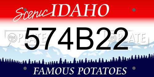 574B22 Idaho License Plate