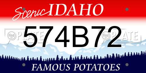 574B72 Idaho License Plate