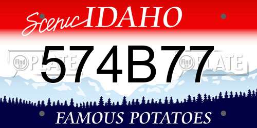 574B77 Idaho License Plate