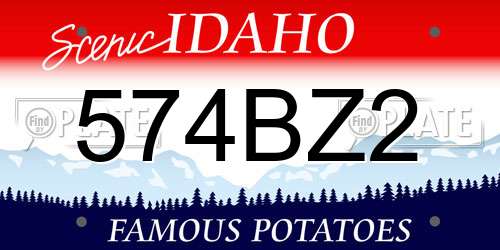 574BZ2 Idaho License Plate