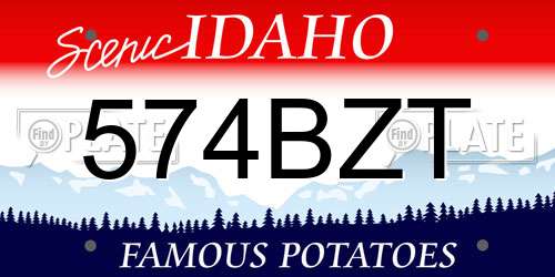574BZT Idaho License Plate