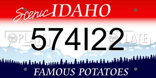574I22 Idaho License Plate