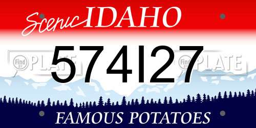 574I27 Idaho License Plate