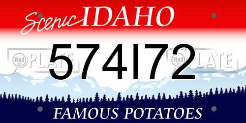 574I72 Idaho License Plate