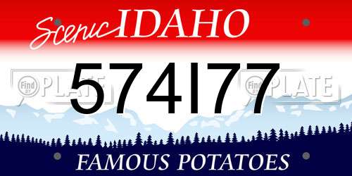 574I77 Idaho License Plate