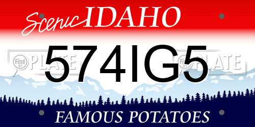 574IG5 Idaho License Plate