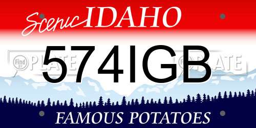 574IGB Idaho License Plate