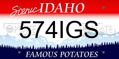 574IGS Idaho License Plate