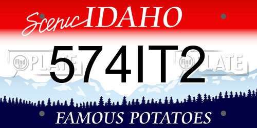 574IT2 Idaho License Plate