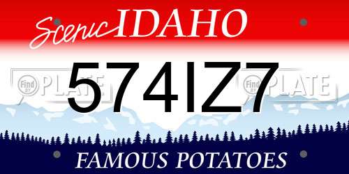 574IZ7 Idaho License Plate