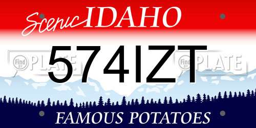 574IZT Idaho License Plate