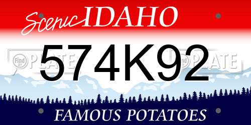 574K92 Idaho License Plate