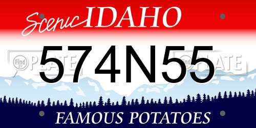 574N55 Idaho License Plate